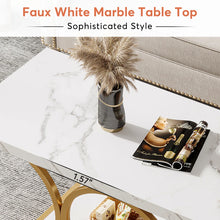 Load image into Gallery viewer, Mattheu Modern Rectangle Coffee Table, Faux Marble Coffee Table for Living Room