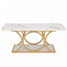 Load image into Gallery viewer, Mattheu Modern Rectangle Coffee Table, Faux Marble Coffee Table for Living Room