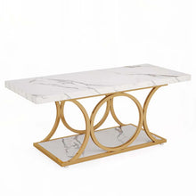 Load image into Gallery viewer, Mattheu Modern Rectangle Coffee Table, Faux Marble Coffee Table for Living Room