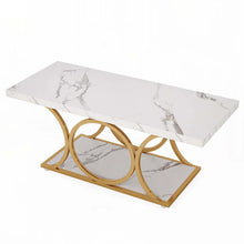 Load image into Gallery viewer, Mattheu Modern Rectangle Coffee Table, Faux Marble Coffee Table for Living Room