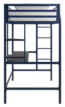 Load image into Gallery viewer, Twin Maxwell Metal Loft Bed with Built-in-Desk by Novogratz