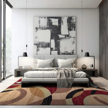 Load image into Gallery viewer, 7&#39;10&quot; x 10&#39;2&quot; Mehul Geometric Multi Coloured Area Rug in Red/Brown/Black