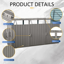 Load image into Gallery viewer, 7&#39; 10&quot; Metal Outdoor Garbage Bin Shed For 3 Trash Cans Grey,stainless Galvanized Steel