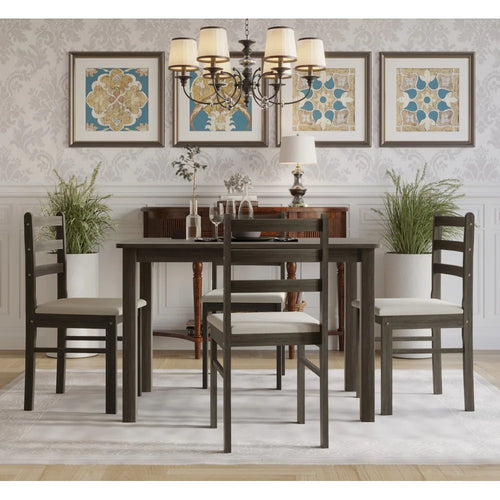 5 Pieces Milford Starter Dining Set - Table and 4 Chairs - Taupe