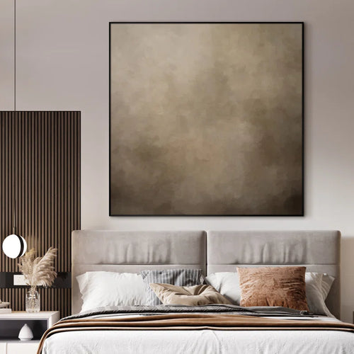 Minimalist Rustic Beige and Taupe Design Illustrations Extra Large Framed Wall Art Print Decor (Framed Assembly Required)
