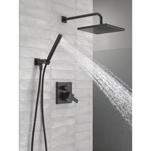 Matte Black Modern Raincan Square Shower System, Rain Shower Head with Handheld Spray, Shower Faucet Set (Part number: 342701-BL)