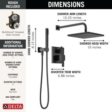Load image into Gallery viewer, Matte Black Modern Raincan Square Shower System, Rain Shower Head with Handheld Spray, Shower Faucet Set (Part number: 342701-BL)
