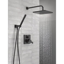 Load image into Gallery viewer, Matte Black Modern Raincan Square Shower System, Rain Shower Head with Handheld Spray, Shower Faucet Set (Part number: 342701-BL)