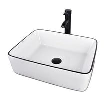 Load image into Gallery viewer, Modern White Ceramic Rectangular Basin Vessel Sink with Faucet US-HW1125