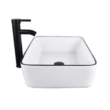 Load image into Gallery viewer, Modern White Ceramic Rectangular Basin Vessel Sink with Faucet US-HW1125