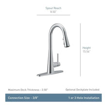 Load image into Gallery viewer, Moen Sleek Pull Down Single Handle Kitchen Faucet with Power Boost Technology and Duralock 7864ORB