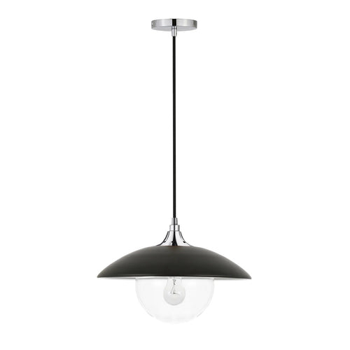 Matte Black/Polished Nickel Morine 1 - Light Single Pendant