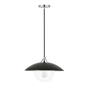 Matte Black/Polished Nickel Morine 1 - Light Single Pendant