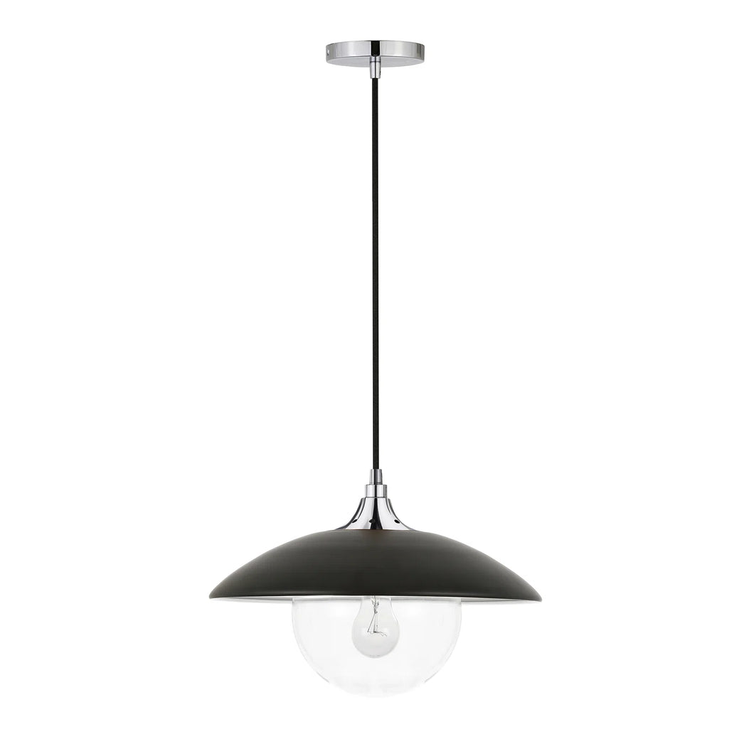 Matte Black/Polished Nickel Morine 1 - Light Single Pendant