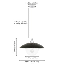 Load image into Gallery viewer, Matte Black/Polished Nickel Morine 1 - Light Single Pendant