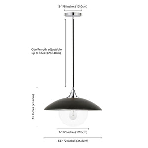 Matte Black/Polished Nickel Morine 1 - Light Single Pendant