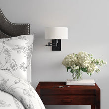 Load image into Gallery viewer, Moses Steel Swing Arm Sconce, Black