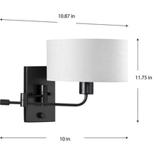 Load image into Gallery viewer, Moses Steel Swing Arm Sconce, Black