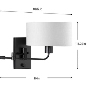 Moses Steel Swing Arm Sconce, Black