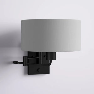 Moses Steel Swing Arm Sconce, Black