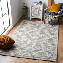 Load image into Gallery viewer, 9' x 12' Muhtar Hand Tufted Wool/Cotton Floral Rug in Ivory/Grey