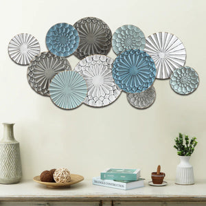 Multi-Colour Metal Abstract Flower Wall Decor