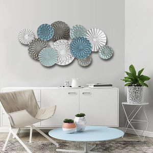 Multi-Colour Metal Abstract Flower Wall Decor
