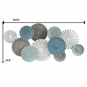 Multi-Colour Metal Abstract Flower Wall Decor