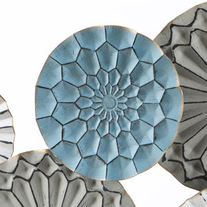 Multi-Colour Metal Abstract Flower Wall Decor