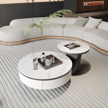 Load image into Gallery viewer, Nesting Coffee Table With Storage – Rock Tabletop Heat-Resistant &amp; Wear-Resistant