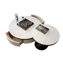 Load image into Gallery viewer, Nesting Coffee Table With Storage – Rock Tabletop Heat-Resistant &amp; Wear-Resistant