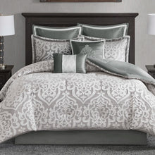 Load image into Gallery viewer, Odette Jacquard 8 Piece Comforter Set, CAL KING / SILVER