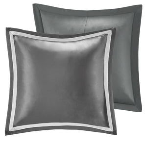 Odette Jacquard 8 Piece Comforter Set, CAL KING / SILVER