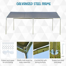 Load image into Gallery viewer, Outsunny 10'x20' Carport Heavy Duty Galvanized Car Canopy with Included Anchor Kit, 3 Reinforced Steel Cables, Grey