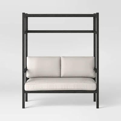 Threshold 2-Piece Ryegate Outdoor Patio Lounge Set Daybed & Ottoman Bench