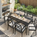 Threshold™ Aluminum 6 Person Rectangle Slat Top Patio Dining TABLE only, Outdoor Furniture - Black - Threshold