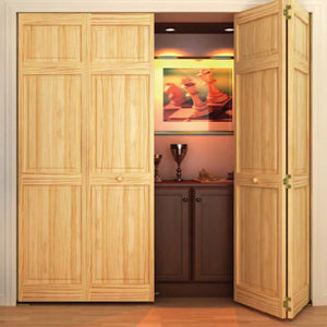 Panelled Wood Unfinished Bi-Fold Door