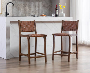 24" Pangita Solid Wood Counter Stools (Set of 2)