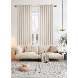 Pinch Pleat Linen Curtains 2 Panels Set (Per panel: 40"W x 96"L)