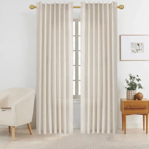 Pinch Pleat Linen Curtains 2 Panels Set (Per panel: 40