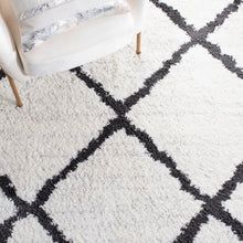 Load image into Gallery viewer, 8&#39; x 10&#39; Power Geometric Shag Ivory/Black Area Rug