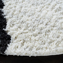 Load image into Gallery viewer, 8&#39; x 10&#39; Power Geometric Shag Ivory/Black Area Rug