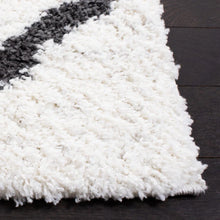 Load image into Gallery viewer, 8&#39; x 10&#39; Power Geometric Shag Ivory/Black Area Rug