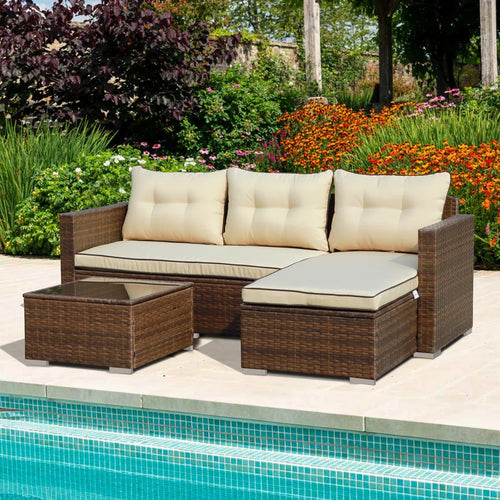 3-Person Patio Conversation Sets with Cushions Presious 350