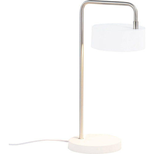 Puck Table Lamp in Nickel & White Metal by Lumisource