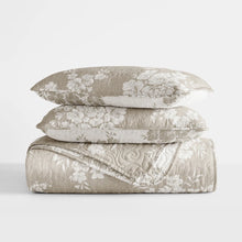 Load image into Gallery viewer, Quilt Set- Lightweight Reversible All Season Quilted Coverlet - Distressed Bouquet, QUEEN