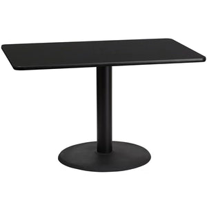 Rectangular Laminate Dining Table Top with Round Base