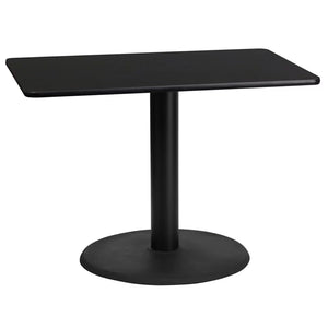 Rectangular Laminate Dining Table Top with Round Base