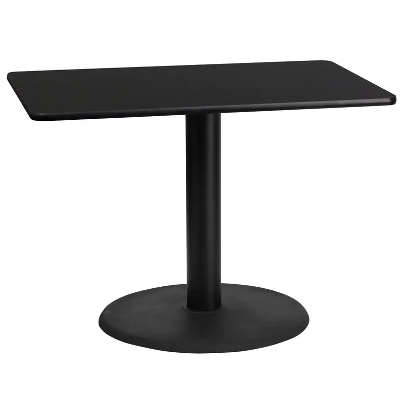 Rectangular Laminate Dining Table Top with Round Base