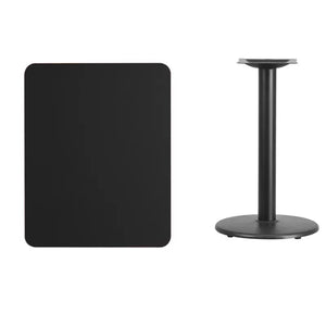 Rectangular Laminate Dining Table Top with Round Base